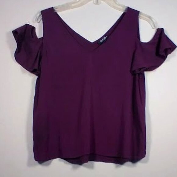 a.n.a A New Approach Top with Cold shoulders. Purple-Size: PM - Picture 1 of 15